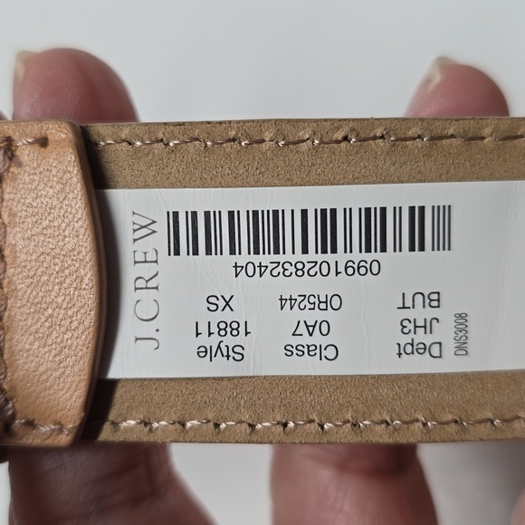 {J. Crew} Tan Leather Belt with Gold Accents - Size XS - Picture 4 of 11
